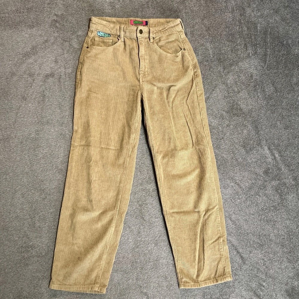 Empyre Corduroy Pants Womens Size 3 Tan Excellent Streetwear Wide Leg Trousers